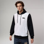 Black and white custom embroidered hoodies wholesale