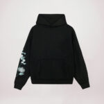 Black wholesale custom embroidered hoodies