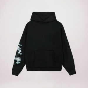 Black wholesale custom embroidered hoodies