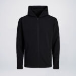 Black zipper 100 polyester hoodie wholesale