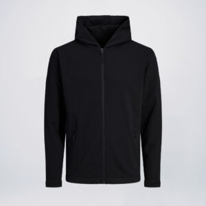Black zipper 100 polyester hoodie wholesale