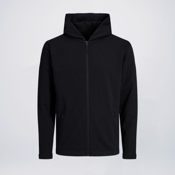 Black zipper 100 polyester hoodie wholesale