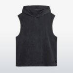 Charcoal black wholesale sleeveless hoodie