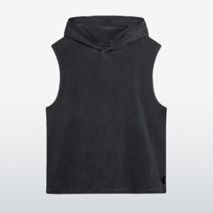 Charcoal black wholesale sleeveless hoodie