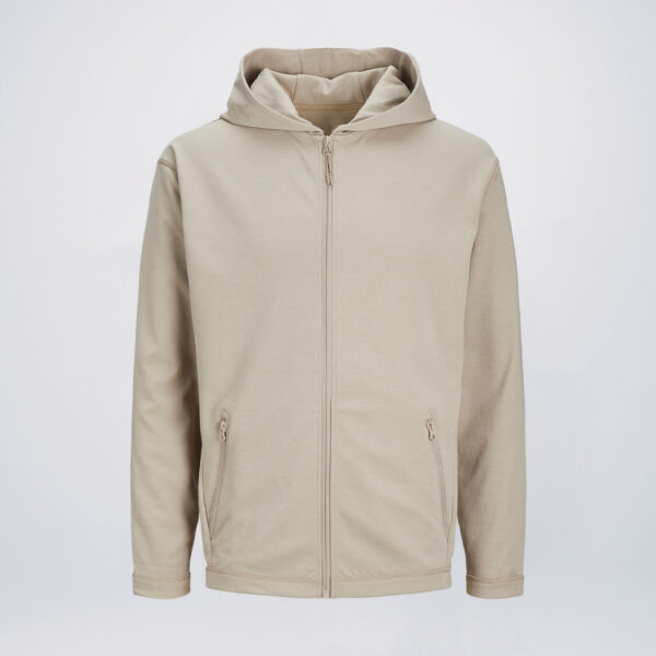 Crockery Beige polyester hoodie wholesale