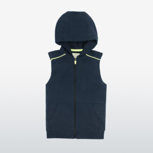 Dark blue wholesale sleeveless hoodie