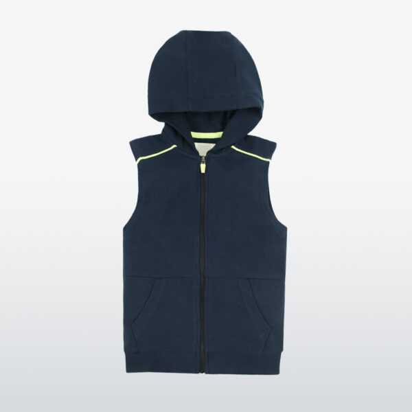 Dark blue wholesale sleeveless hoodie