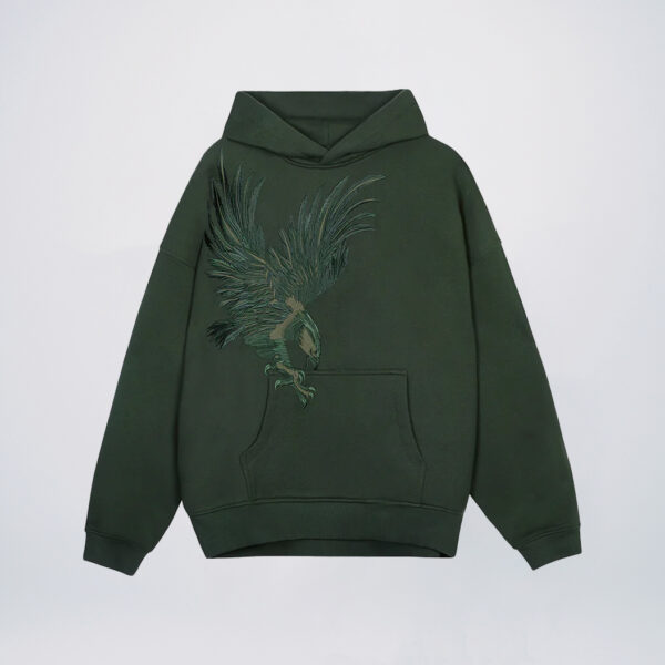 Green wholesale custom embroidered hoodies