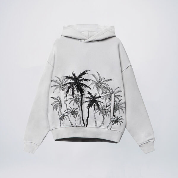 Grey custom embroidered hoodies wholesale