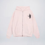 Light pink custom embroidered hoodies wholesale