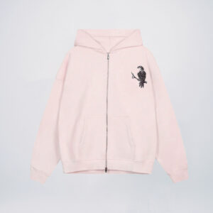 Light pink custom embroidered hoodies wholesale