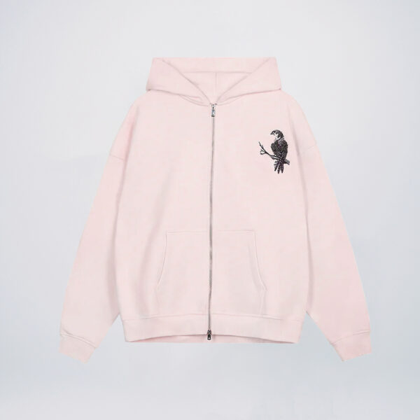 Light pink custom embroidered hoodies wholesale