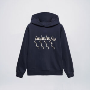Naby blue embroidered hoodies wholesale