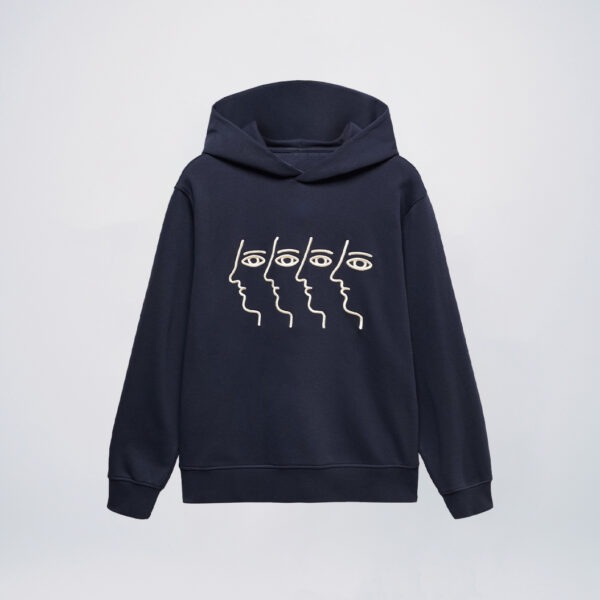 Naby blue embroidered hoodies wholesale