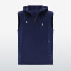 Navy blue wholesale sleeveless hoodie