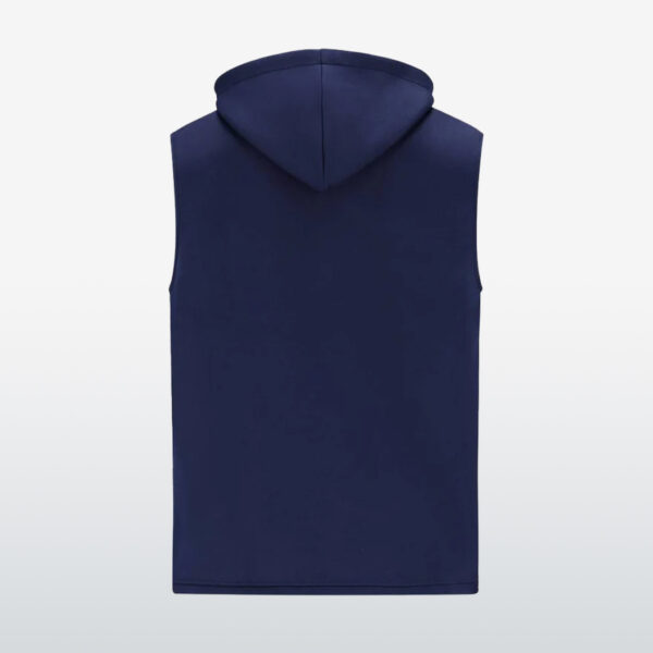 Navy blue wholesale sleeveless hoodie