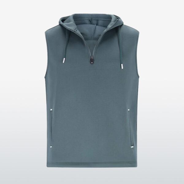 Sage wholesale sleeveless hoodie