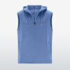 Sky blue wholesale sleeveless hoodies