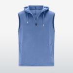 Sky blue wholesale sleeveless hoodies