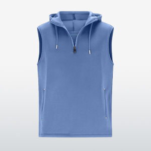 Sky blue wholesale sleeveless hoodies