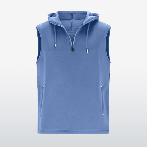 Sky blue wholesale sleeveless hoodies