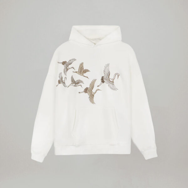 White wholesale custom embroidered hoodies