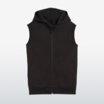 black wholesale sleeveless hoodie