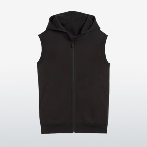 black wholesale sleeveless hoodie