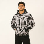 Black & white men’s oversized cotton tie dye hoodie