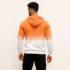 Men’s Cotton Tie & Dye Hoodie in White & Peach Ombre