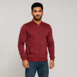 Wine Red Wholesale Men’s Full Zip Hoodies USA