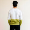 men’s cotton tie dye sweatshirt in White & Olive Green Ombre USA