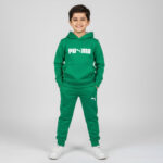 Boys Green Fleece Tracksuit Set – 2-Piece Hoodie & Jogger