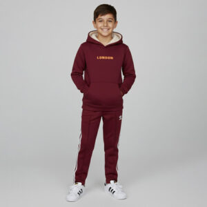 Boys Mehroon Fleece Tracksuit Set – 2-Piece Hoodie & Jogger
