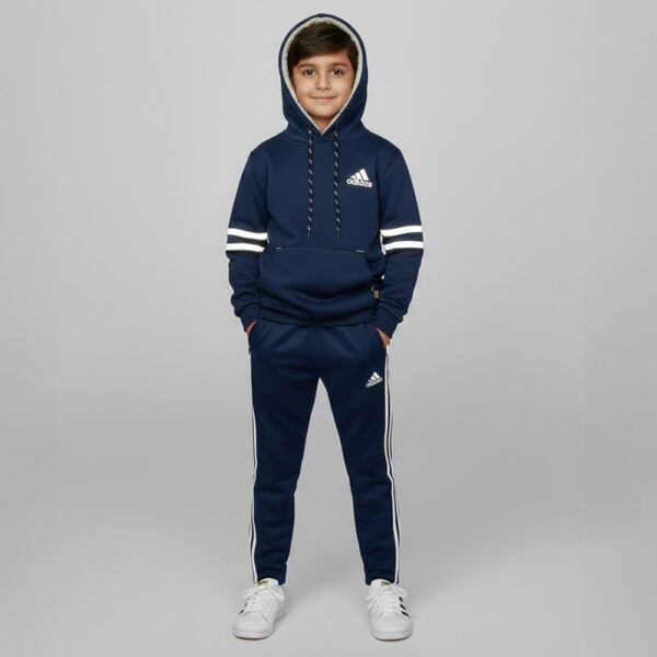 Boys Navy blue Fleece Tracksuit Set – 2-Piece Hoodie & Jogger