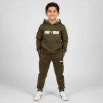 Boys Olive green Fleece Tracksuit Set – 2-Piece Hoodie & Jogger