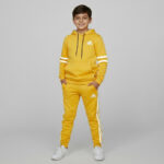 Boy's Yellow Fleece Tracksuit Set – 2-Piece Hoodie & Jogger