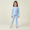 Girls sky blue poly cotton wholesale loungewear set