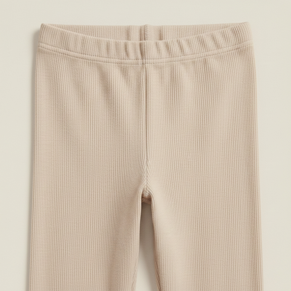 Beige Wholesale Girls Tights USA – Premium Ribbed Cotton