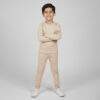 Boys Beige 2-Piece Poly Cotton Loungewear Set Wholesale