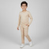 Boys Beige 2-Piece Poly Cotton Loungewear Set Wholesale