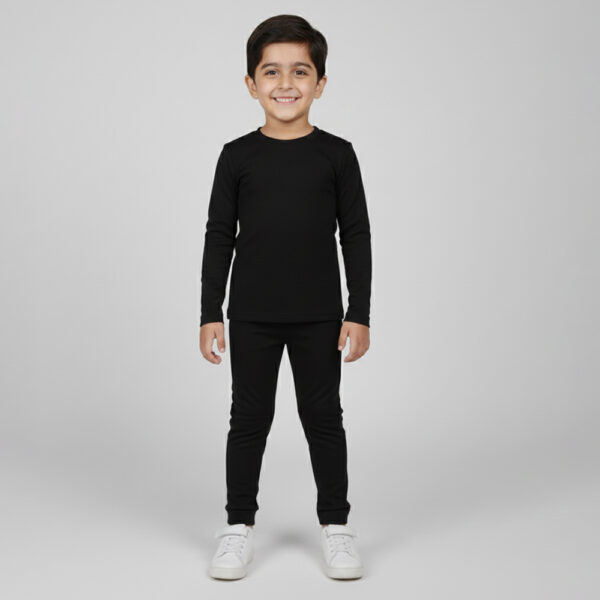 Boys Black Boys 2-Piece Poly Cotton Loungewear Set Wholesale