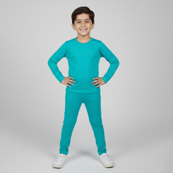 Boys Cyan Boys 2-Piece Poly Cotton Loungewear Set Wholesale